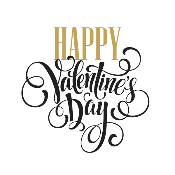 Buon San Valentino Disegno a mano Lettering design. Illustrazione vettoriale — Vettoriale Stock