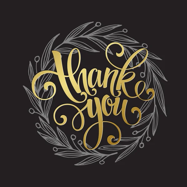 Thank you golden  lettering design. Vector illustration — Stock Vector