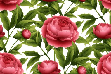 Şakayık çiçekleri ile Seamless modeli. Vektör çizim