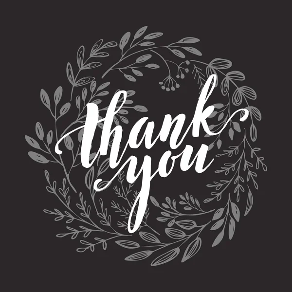 Thank You Card  chalk drawing on the blackboard. Vector illustration — Stock Vector