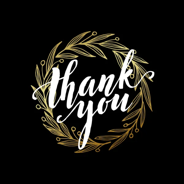 Dank u gouden belettering ontwerp. Vectorillustratie — Stockvector