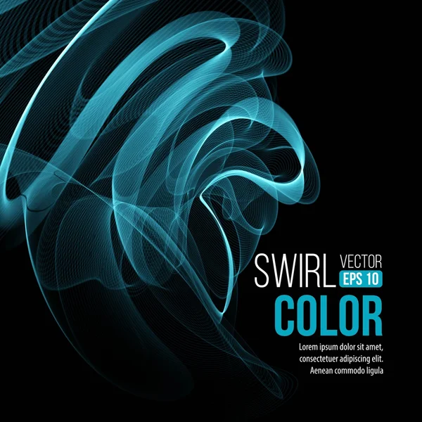 Blue light wave swirl background. Vector illustration — Stock vektor