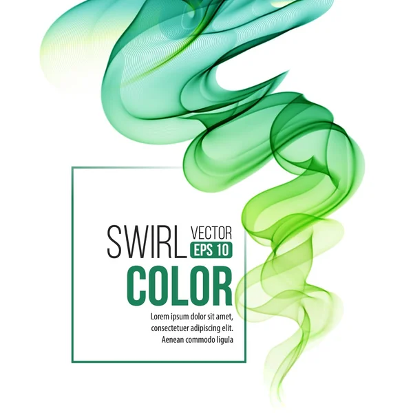 Abstract green swirl background. Vector illustration — Stock Vector