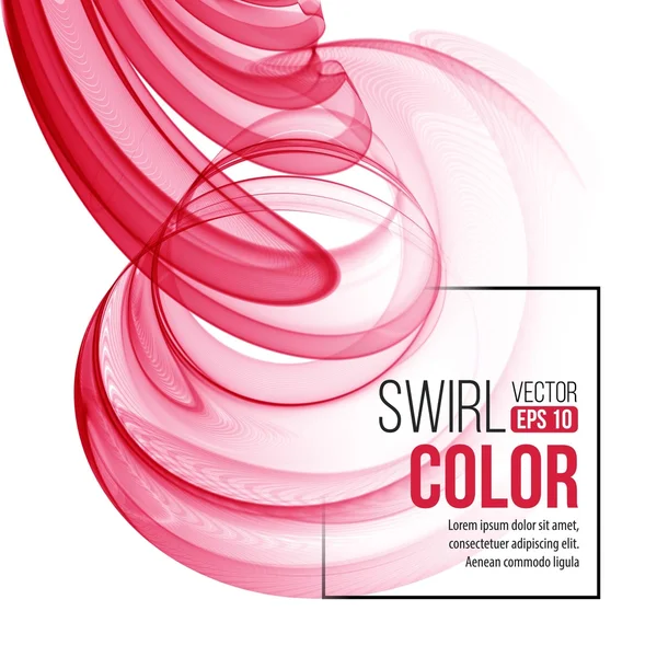 Vector red swirl line abstract background. Vector illustration — Stock Vector