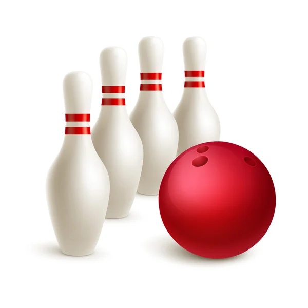 Esquisse éparpillée et boule de bowling. Illustration vectorielle — Image vectorielle