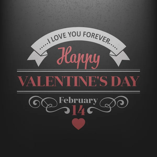 Typography Postcard Happy Valentine Day on a chalkboard. Vector illustration — Stock Vector