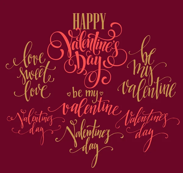 Colección de letras de San Valentín y Amor. Ilustración vectorial — Archivo Imágenes Vectoriales