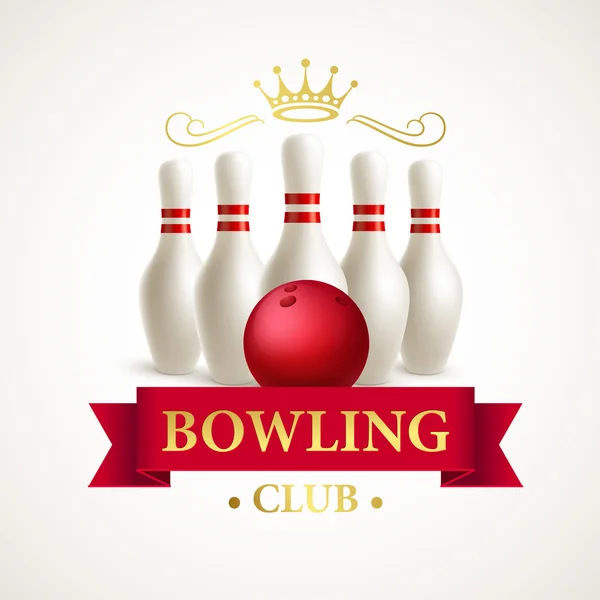 Esquisse éparpillée et boule de bowling. Illustration vectorielle — Image vectorielle