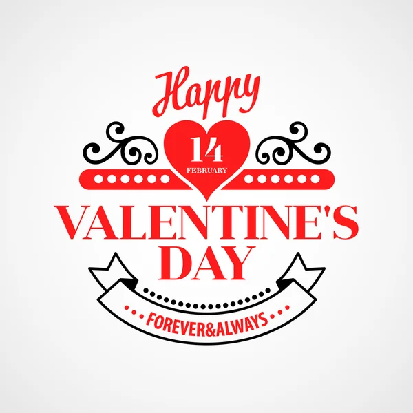 Happy Valentine Day Typographical Background. Vector illustration — Stock Vector