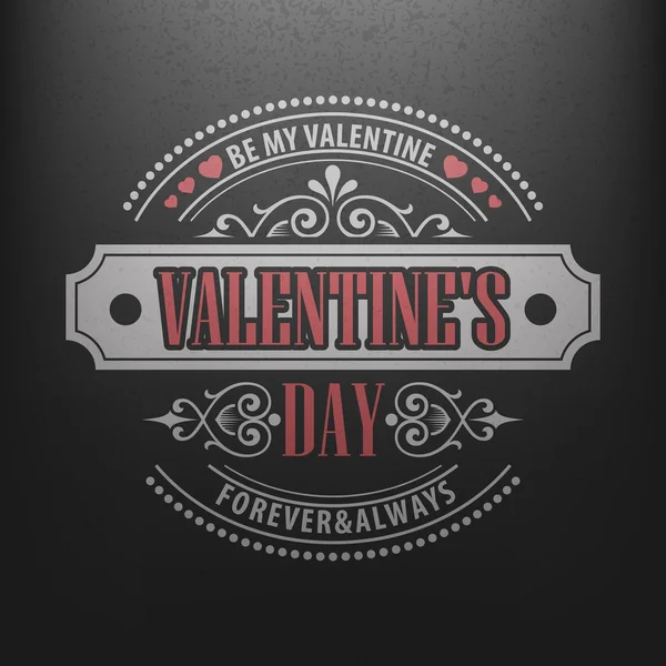 Typography Postcard Happy Valentine Day on a chalkboard. Vector illustration — Stok Vektör