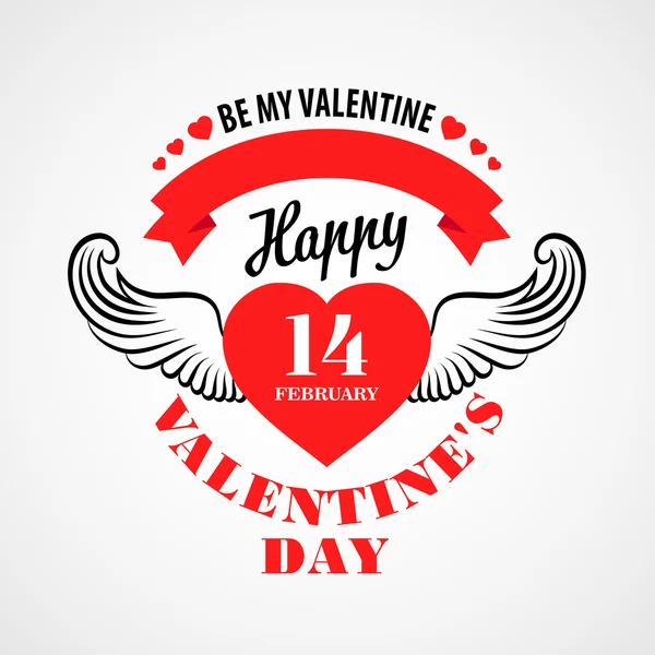 Happy Valentine Day Typographical Background. Vector illustration — Stock Vector