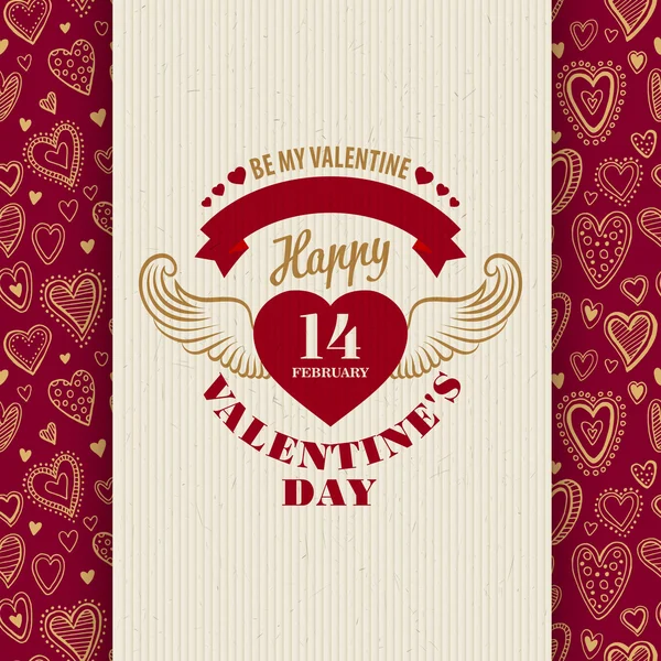 Valentines Day Typography Greeting Card  over — Stock Vector