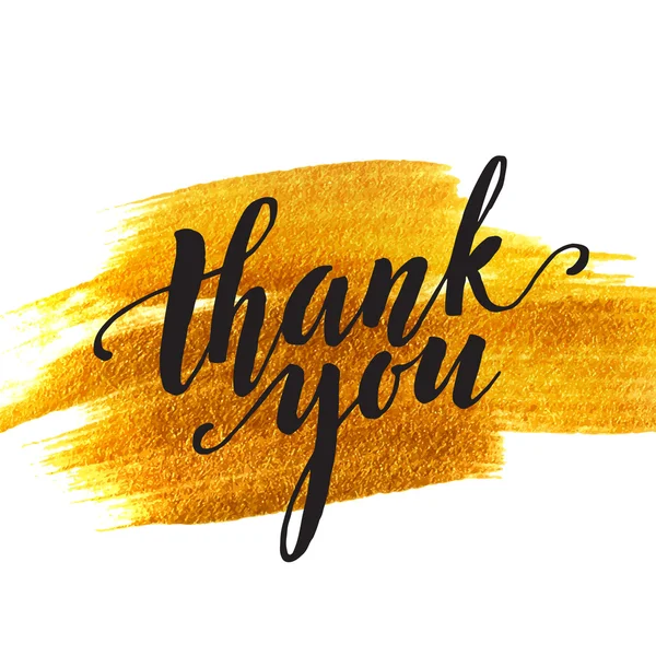 Gold blot backgrount and words thank you. Vector illustration — Stok Vektör