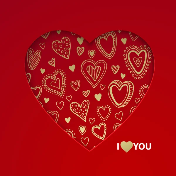 Valentine day postcard concept. Vector illustration — Wektor stockowy