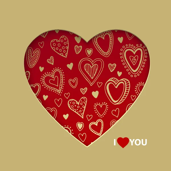 Valentine day postcard concept. Vector illustration — Stockvector