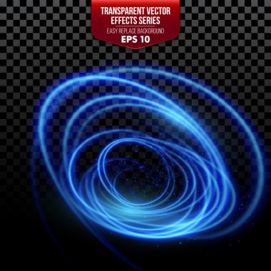 Trail with particles. Transparent effects. Vector illustration
