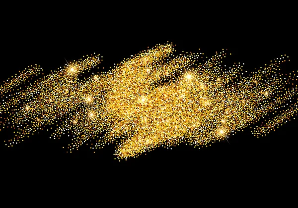 Guld Glitter glittrar Bright konfetti bakgrund. Vektor illustration — Stock vektor