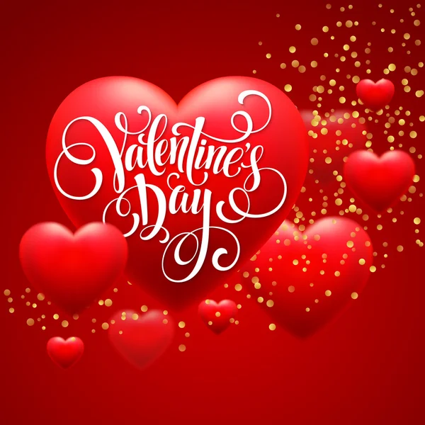 Red  Blur Hearts Valentine day background. Vector illustration — Stock Vector