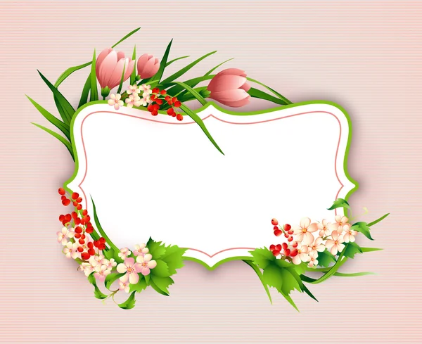 Tarjeta de felicitación con fondo de flores de colores . — Vector de stock