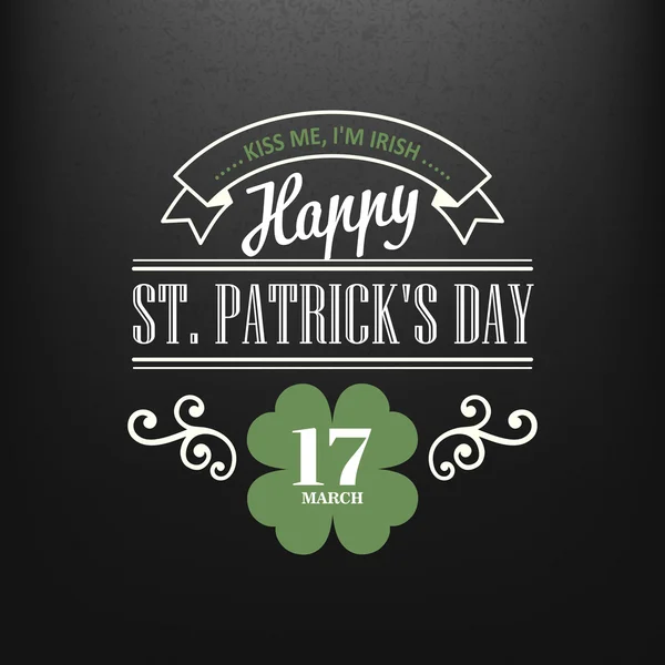 Chalk typographic design for St. Patrick Day. Vector illustration — Stock Vector