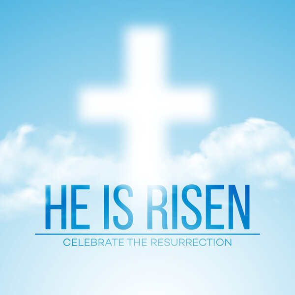 He is risen. Easter background. Vector illustration