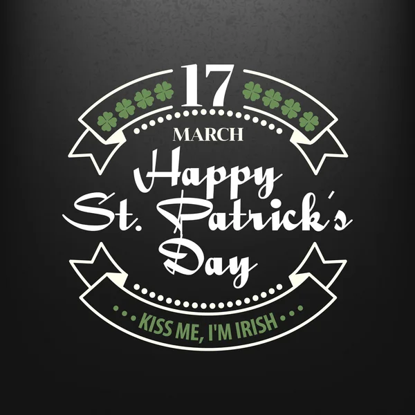 Krita typografiska design för St Patrick Day. Vektor illustration — Stock vektor