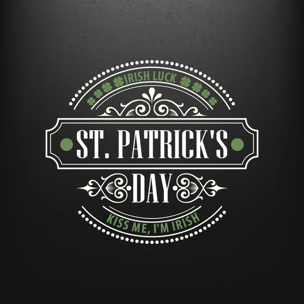 Diseño tipográfico de tiza para el Día de San Patricio. Ilustración vectorial — Vector de stock