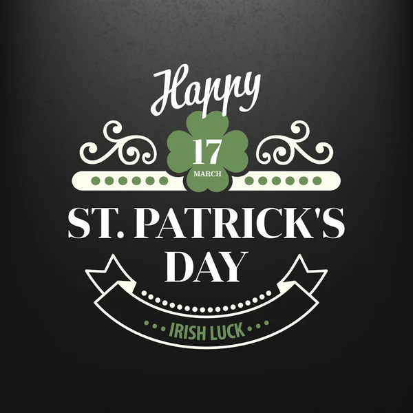 Krijt typografisch ontwerp voor St. Patrick Day. Vectorillustratie — Stockvector