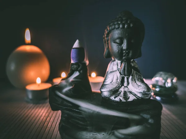 Buddha Figur Entspannende Zeit Wellnessbereich — Stockfoto