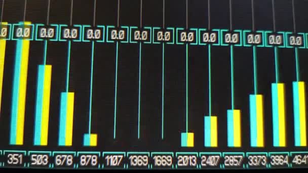 Digitales Meter Mit Vielen Balken Und Farben — Stockvideo