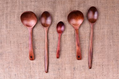 Tahta kaşık keten kumaş tablo