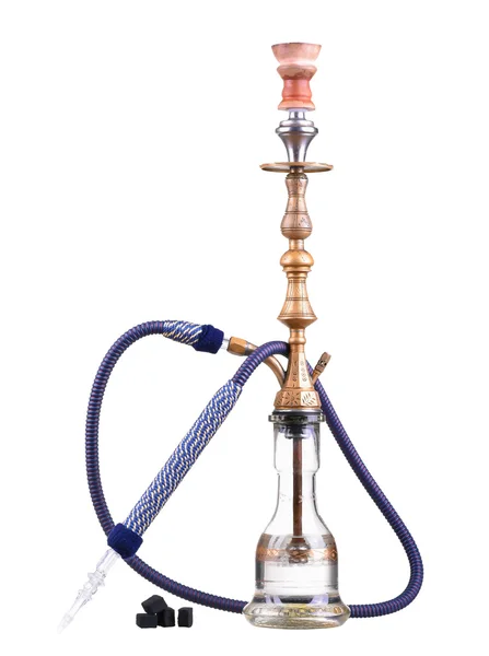 Hookah isolated on a white background. Water pipe, hookah tobacco, coal, charcoal — Stock Photo, Image