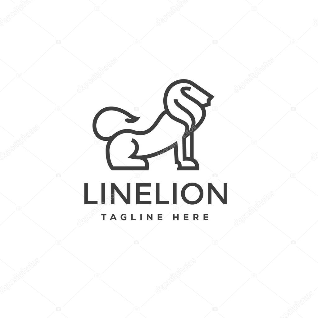 Line Art King Lion