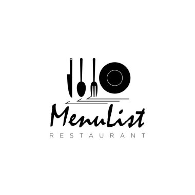 Listeyi oluşturan masa takımlı restoran logosu