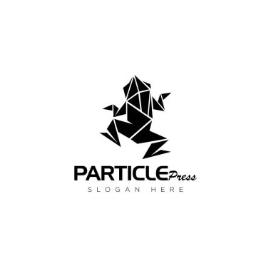 Basın Şirketi için Parçacık Origami Kurbağa Logosu