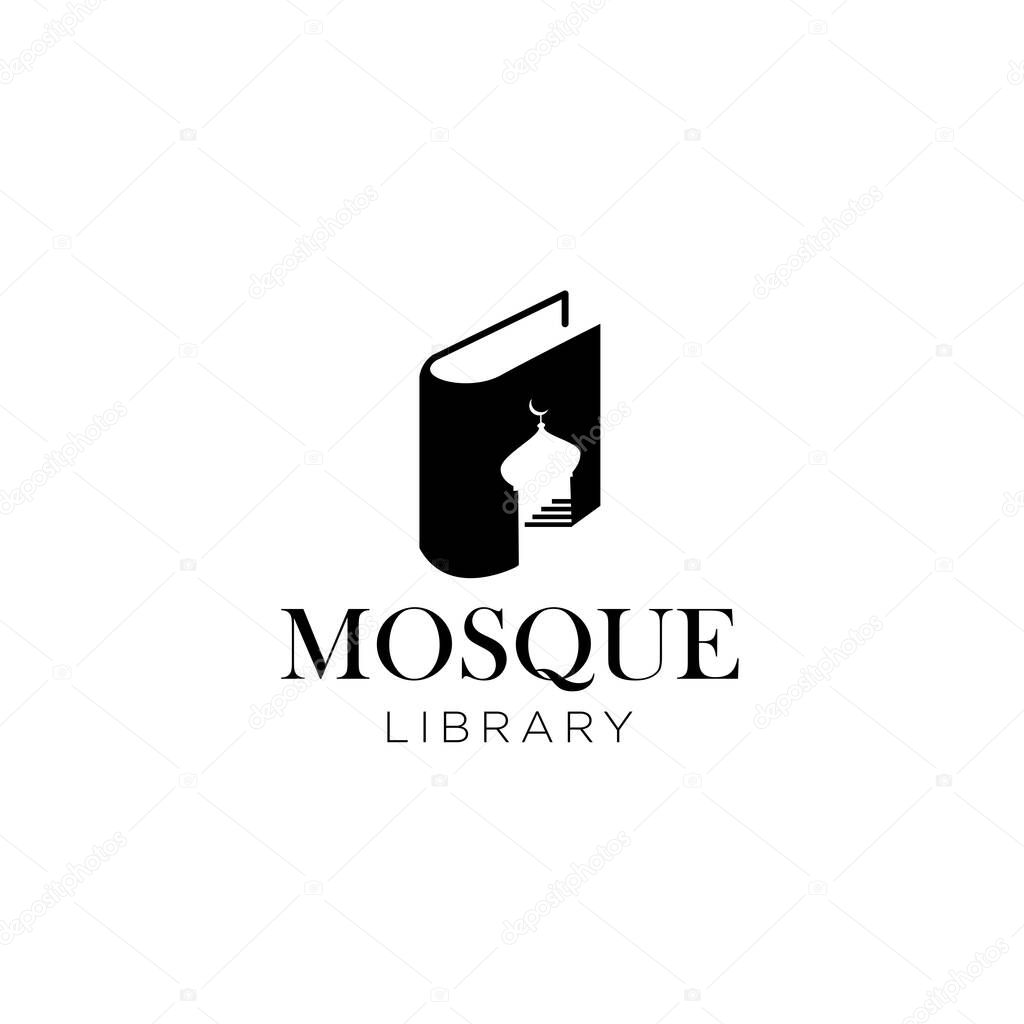 Muslim Learn on Mosque Library Logo Concept