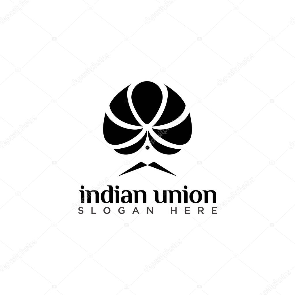 creative logo indian union, man with mustache