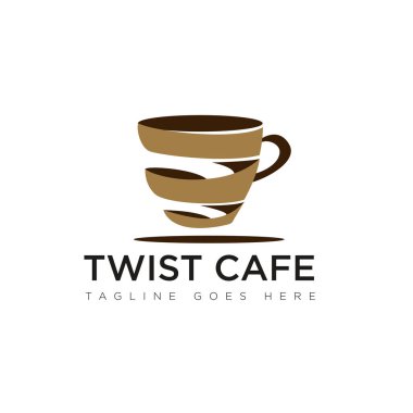Kupa kahve vektörlü logo büküm kafe.