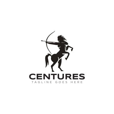 archer logo, with woman centaur vector clipart