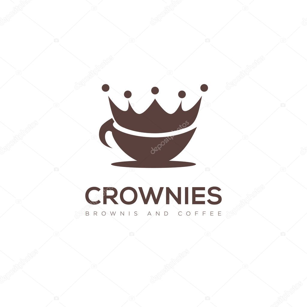 Logo crownies, with cupand splash crown vector