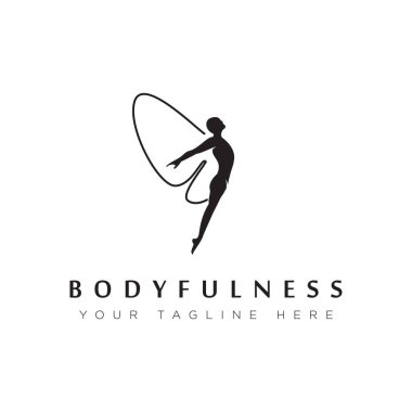 bodyfulness logo, creative butterfly pose vector clipart