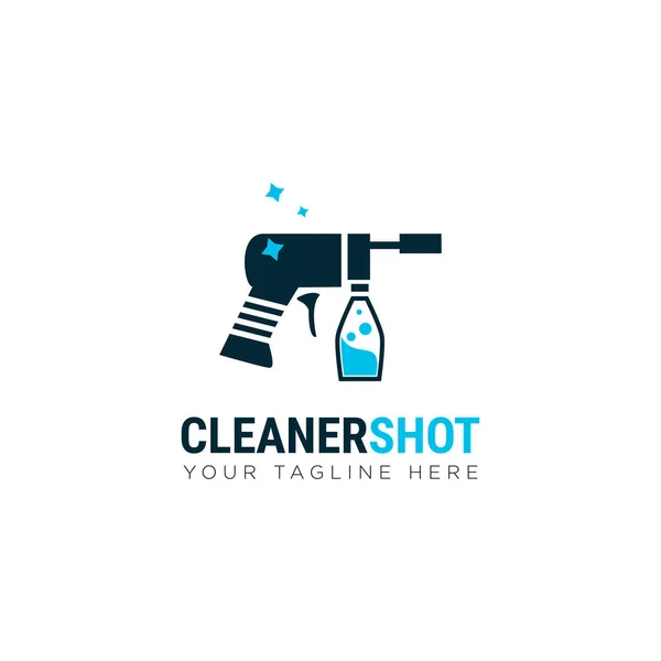 Cleanershoot Logo Flaschenspray Vektor — Stockvektor