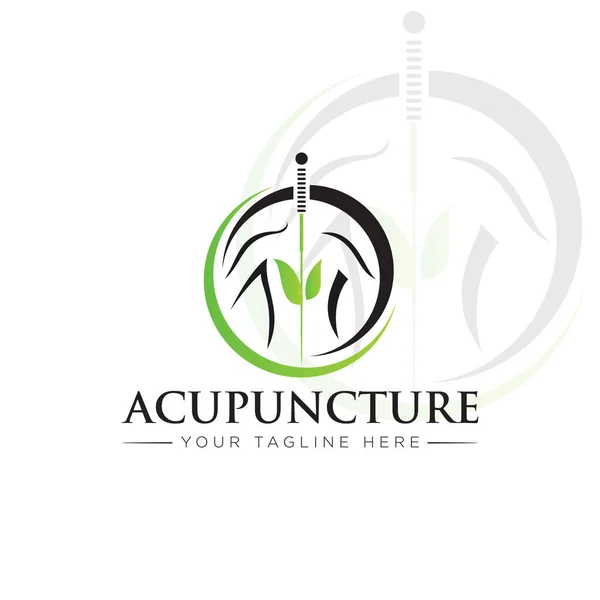logo acupuncture, creative body and needle vector