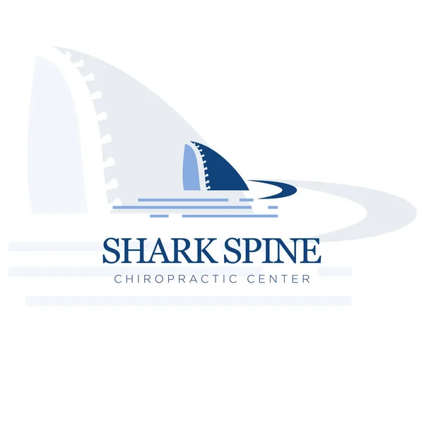 Logo Colonne Vertébrale Requin Vecteur Créatif Dorsal Aileron — Image vectorielle