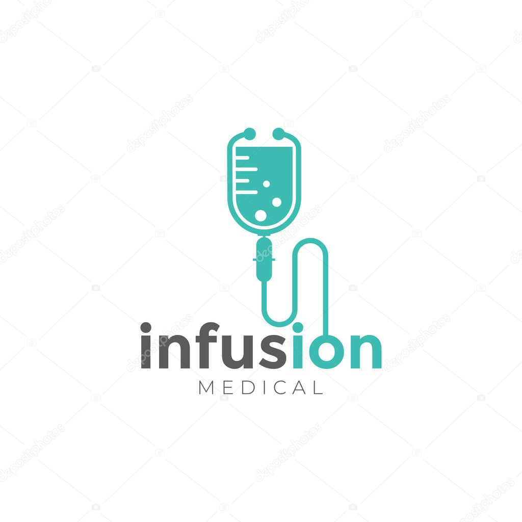Infusion logo, creative stethoscope , infusion vector