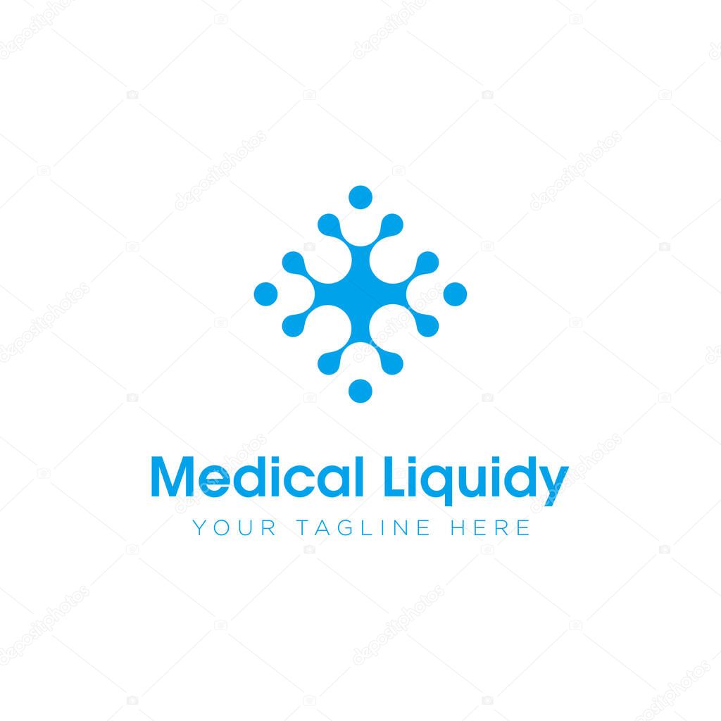 medical liquidy logo, creative splash water with cross health vector