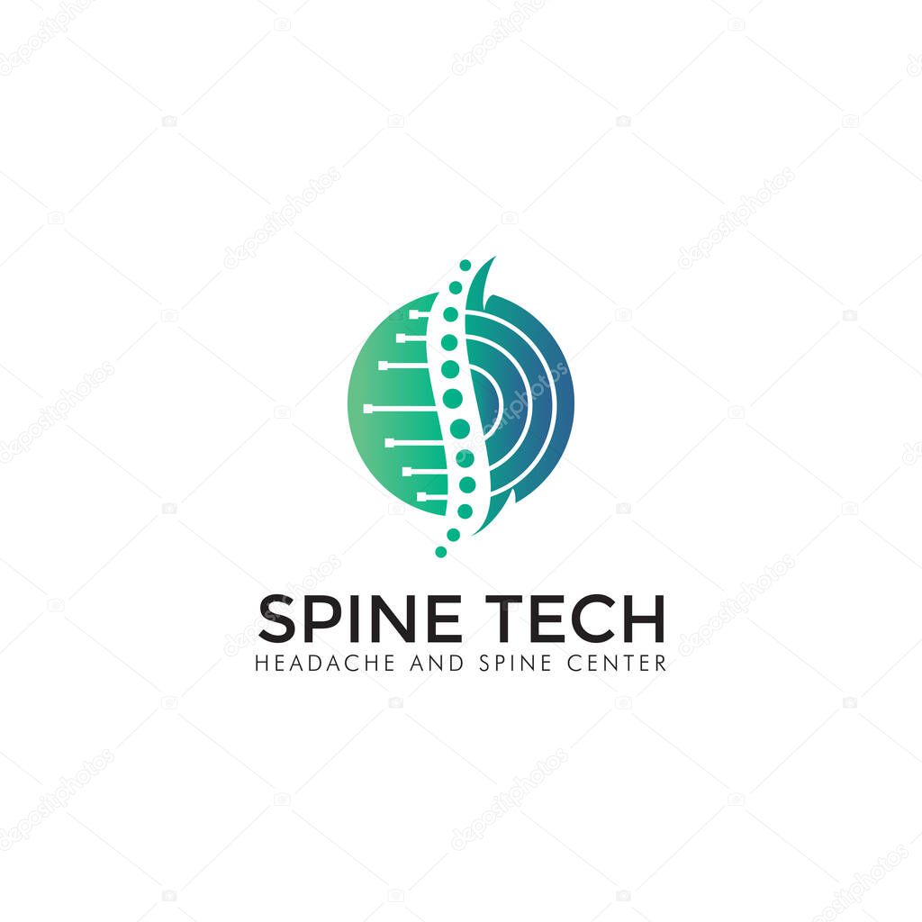 spine tech logo, creative spine clinic vector