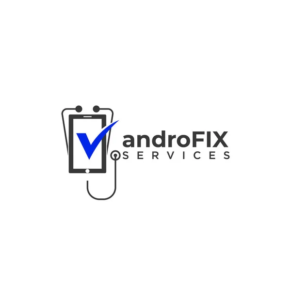 Androfix Logo Reparatur Smartphone Service Vektor — Stockvektor