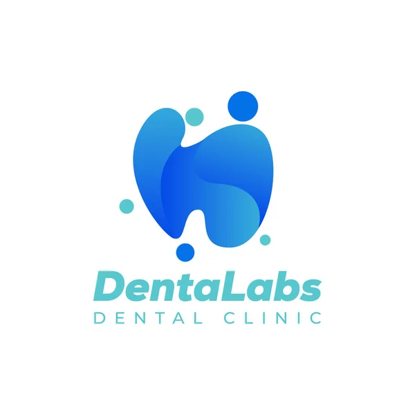 Logotipo Laboratório Odontológico Clínica Odontológica Com Vetor Água Dente Abstrato —  Vetores de Stock