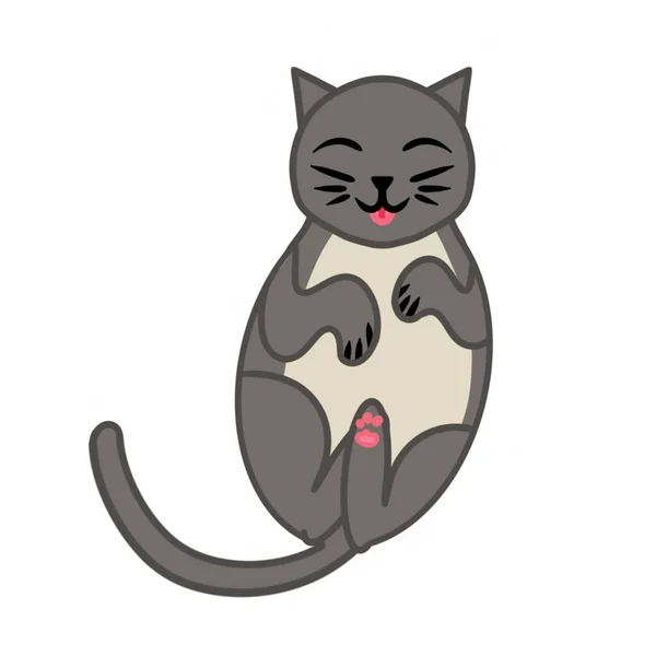 귀여운 고양이 포스터 라벨의 디자인 요소는 엠블럼 메뉴이다 일러스트 — 스톡 벡터